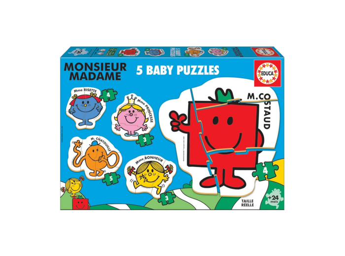 Educa - Baby Puzzles Monsieur Madame. Lot de 5 Puzzles progressifs pour ...