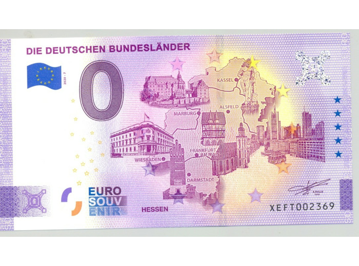 ALLEMAGNE 2020-7 DIE DEUTSCHEN BUNDESLANDER BILLET SOUVENIR 0 EURO