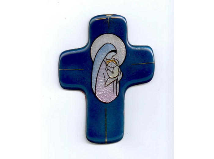 Croix VIERGE DE LA BONTE 11,3x8,3cm - EMAUX DU LIBAN