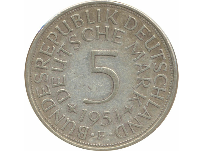 ALLEMAGNE 5 MARK 1951 F TTB