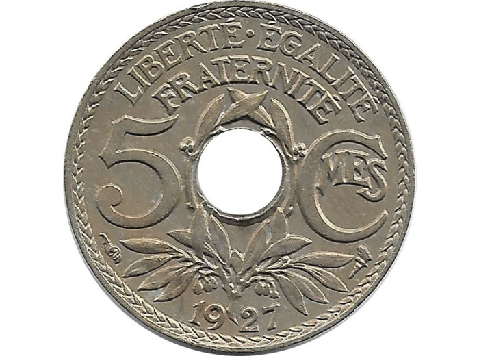 FRANCE 5 CENTIMES LINDAUER 1927 SUP