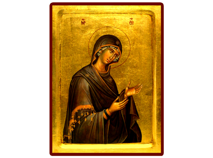 Icône dorée incurvée 24*30cm - VIERGE EN PRIERE