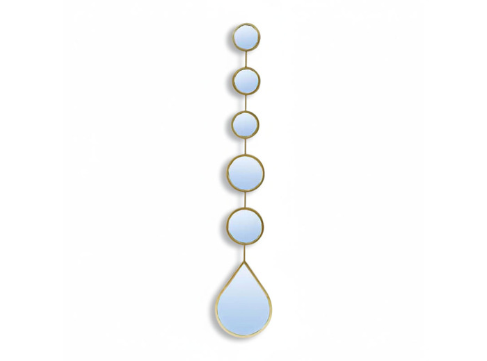 Grand miroir fer doré goutte 10x1x88cm