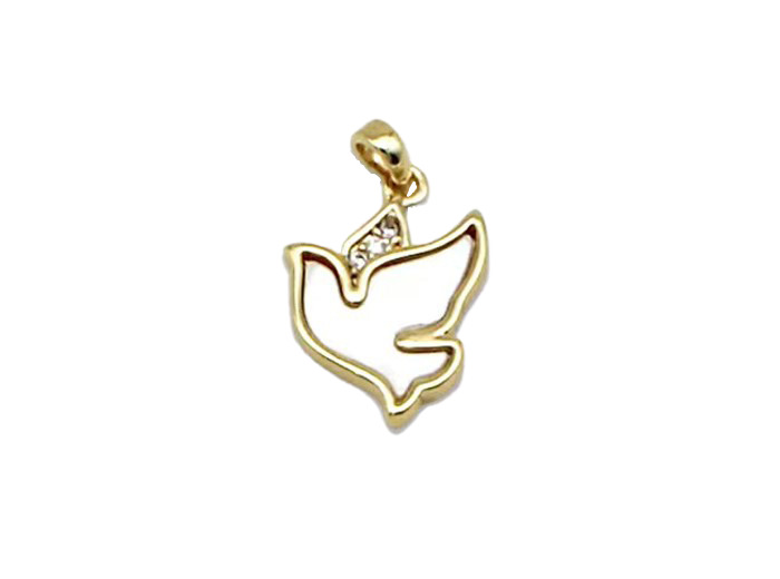 Pendentif en Nacre 10x14mm - COLOMBE DORÉE