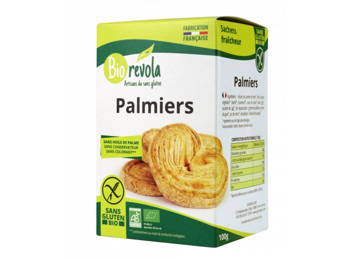 Palmiers Bio SANS GLUTEN-100g-Bio Révola