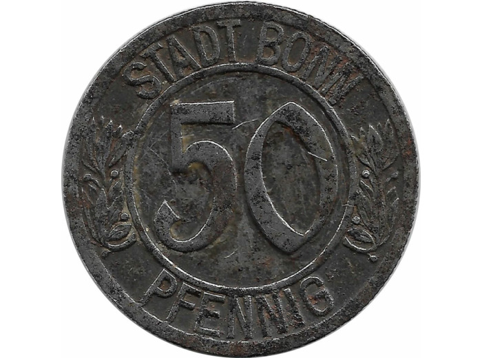 ALLEMAGNE - 50 PFENNIG STADT BONN 1920 FER TB+