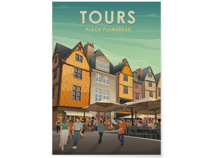 Affiche Tours : Place Plumereau 2