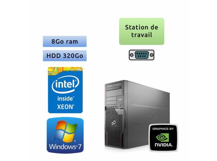 Fujitsu Celsius R920 - Windows 7 -  E5-2640 8Go 320Go - Quadro 4000 - Station de travail