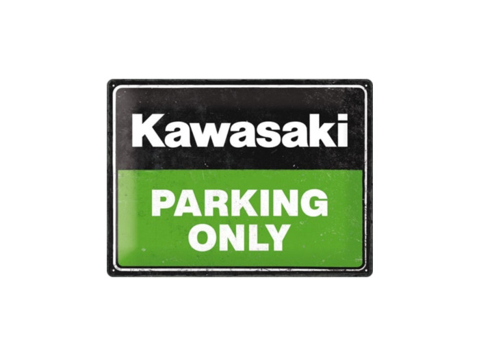 Plaque métal - KAWASAKI PARKING ONLY - 30 x 40cm.