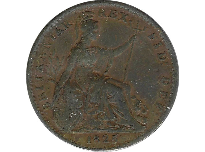 GRANDE BRETAGNE 1 FARTHING GEORGES IIII 1825 TTB-