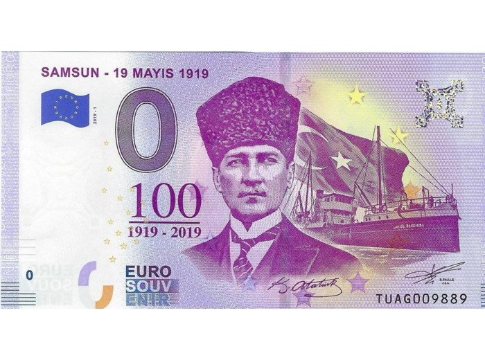 TURQUIE 2019-1 SAMSUN 19 MAYIS 1919 BILLET SOUVENIR 0 EURO TOURISTIQUE NEUF