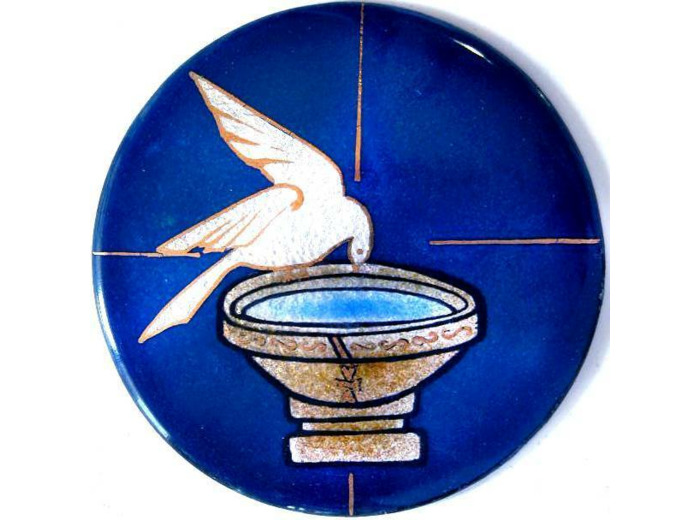 Baptistère au St Esprit D8,3cm - EMAUX DU LIBAN