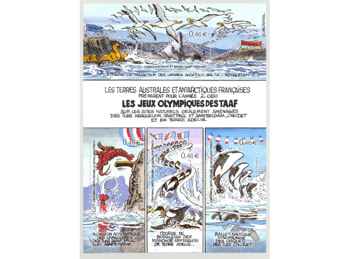 T.A.A.F TAAF Feuillet N7 YT7LES JEUX OLYMPIQUES NEUF ** LUXE