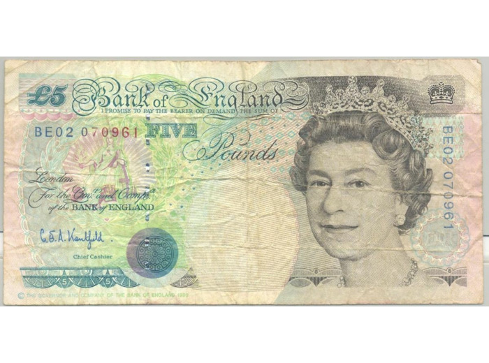 GRANDE BRETAGNE 5 POUND (1991-98) SERIE BE02 TB+