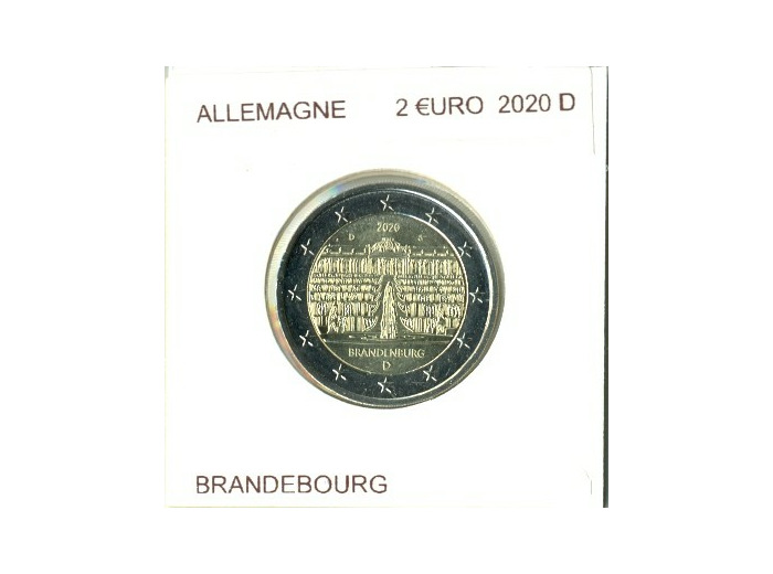 ALLEMAGNE 2020 D  2 EURO COMMEMORATIVE BRANDEBOURG SUP