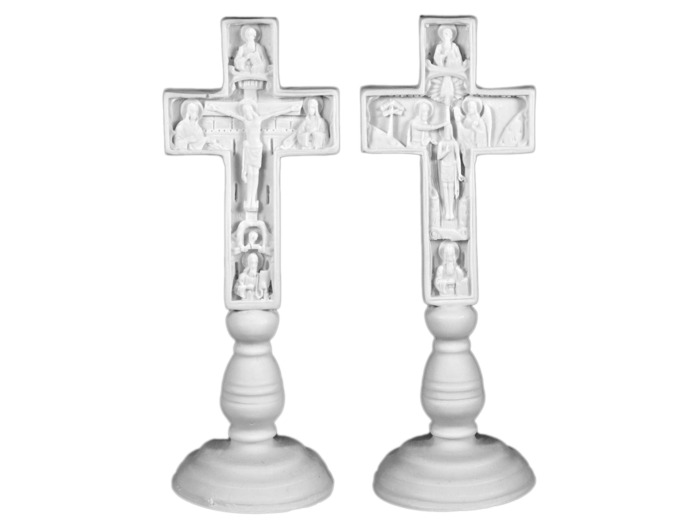 Petit Calvaire - Statue en albâtre 17cm -Blanc