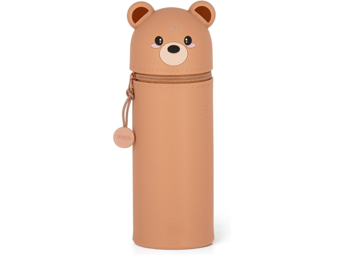 Legami - Trousse Kawaii 2 en 1 en Silicone Souple, Porte-stylos de Table, Fermeture à Glissière