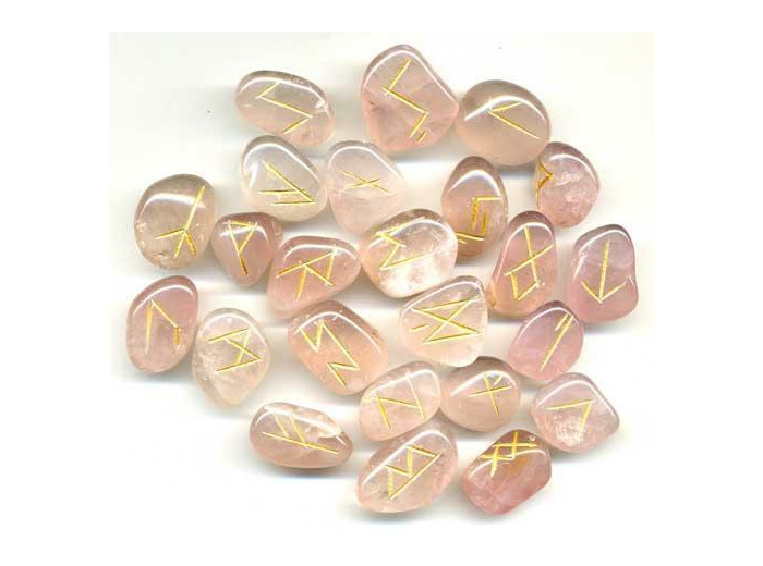 Runes en quartz rose