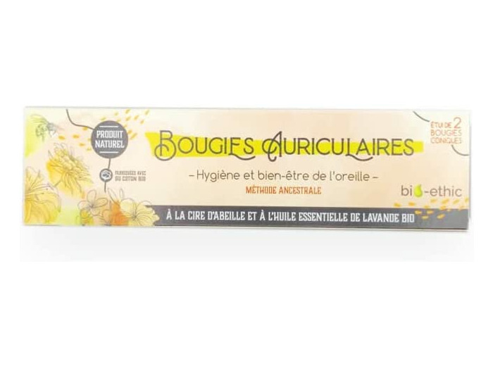 BOUGIES D OREILLE CONIQUES LAVANDE (2) BIO-ETHIC/DESPONT