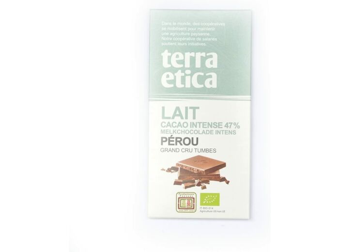 Chocolat lait Perou 47% 100g Terra Etica