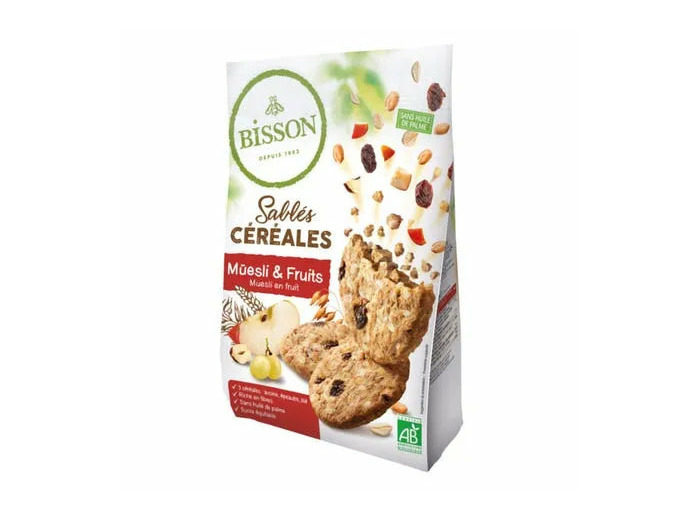 Sablés Céréales Muesli Fruits Bio – 200 g – Bisson
