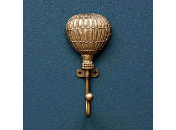 Patères montgolfière fer doré 13x6cm