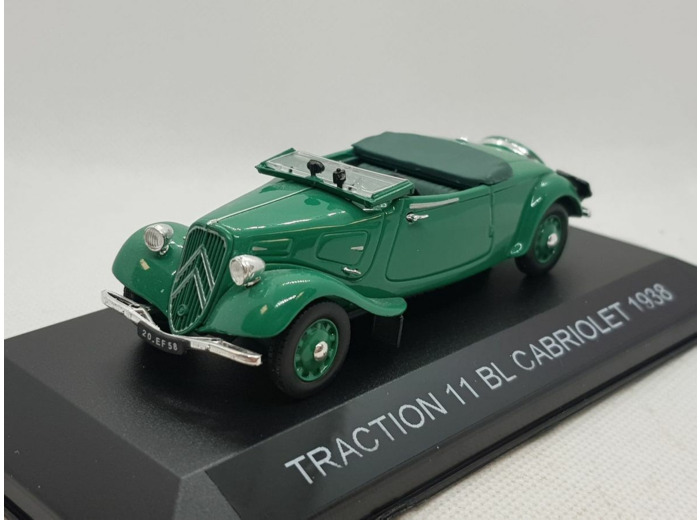CITROEN TRACTION 11 BL CABRIOLET VERT 1938 1/43 BOITE