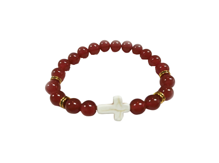 BRACELET élastique 8mm en pierre véritable- Cornaline