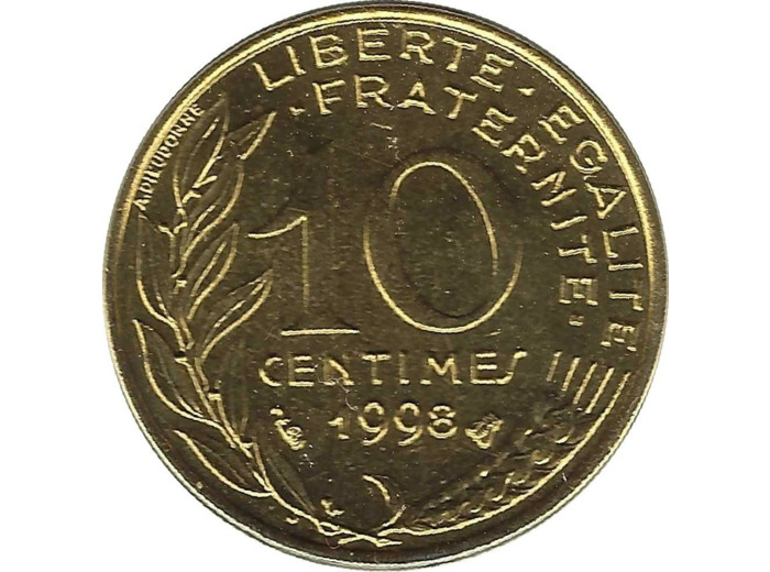 FRANCE 10 CENTIMES LAGRIFFOUL 1998 B.U.