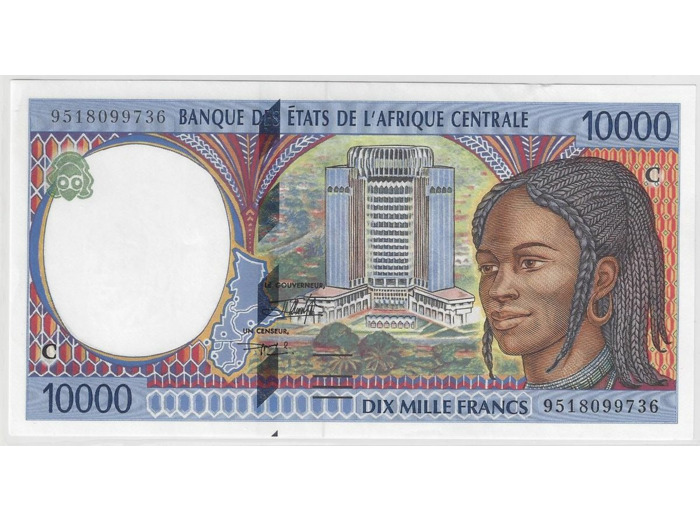 BANQUE DES ETATS DE L'AFRIQUE CENTRALE CONGO 10000 FRANCS 1995 NEUF P.105 Cb