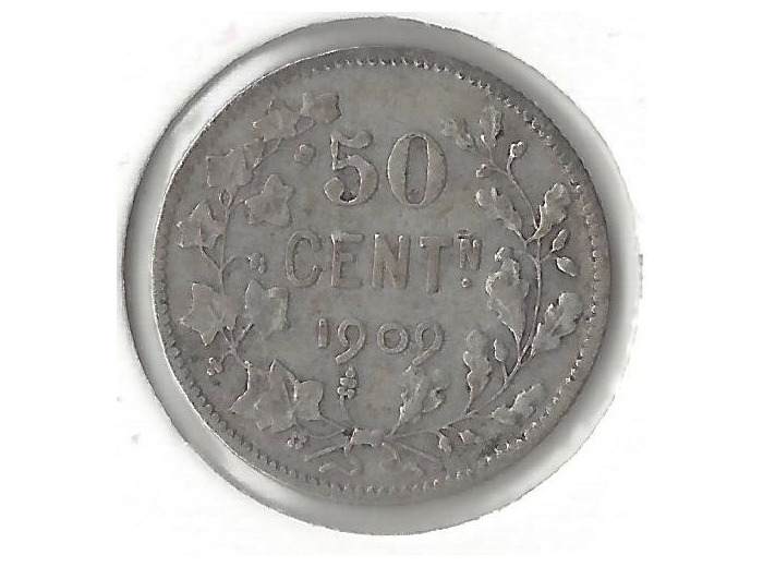 BELGIQUE 50 CENTIMES 1909 FL  TB+