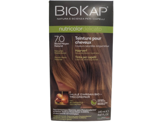Coloration Nutricolor Delicato 7.0 Blond Moyen-140 ml-Biokap