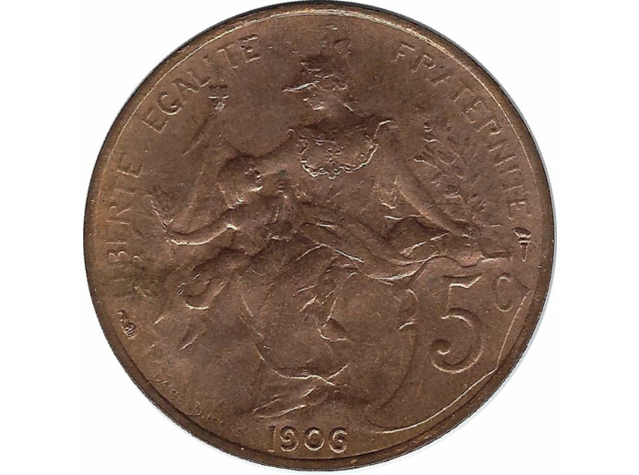 FRANCE 5 CENTIMES DUPUIS 1906 SUP+