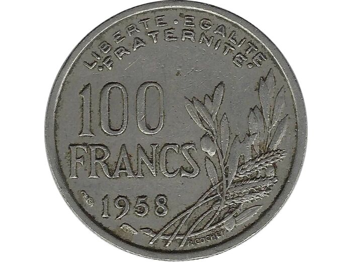 FRANCE 100 FRANCS COCHET 1958 TB+