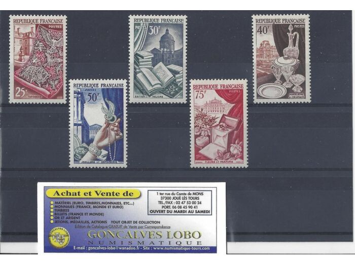 YVERT 970 a 974 PRODUCTION DE LUXE METIERS D'ART Serie 5 Timbres NEUF