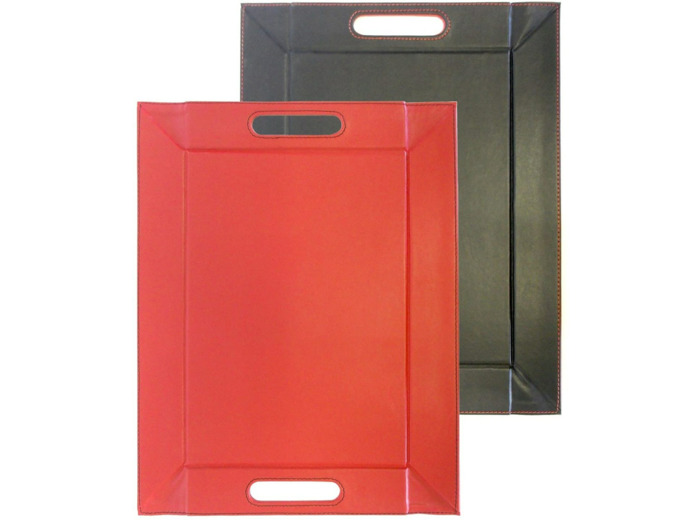 Plateau bicolore réversible - Rouge et Noir - 55 x 41