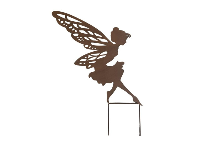 Silhouette fée jardin fer 46x72cm