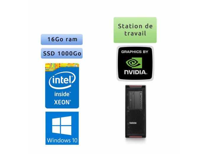 Lenovo Thinkstation P720 - Windows 10 - Gold 5118 16Go 1To SSD - M5000 - Ordinateur Tour Workstation