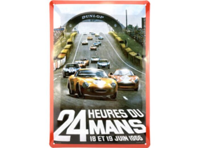 Plaque métal Bombée 24h du Mans 1966 - Le Mans 1966 | 20 x 30 cm