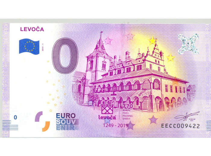 SLOVAQUIE 2019-1 LEVOCA BILLET SOUVENIR 0 EURO TOURISTIQUE NEUF