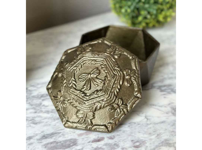 Boîte rangement Lisa doré 14x14x14cm