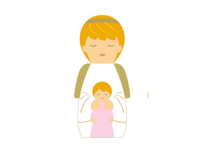Petit ange gardien fille en bois tourné 5cm
