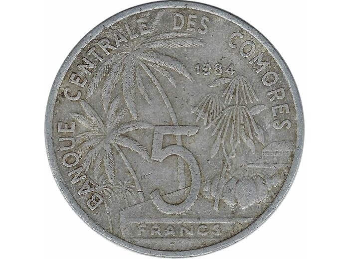 COMORES 5 FRANCS 1984 TB+