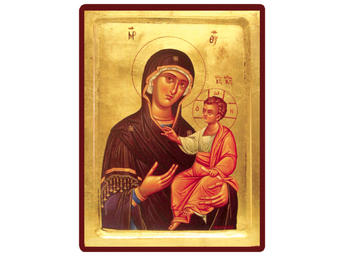 Icône dorée incurvée 24*30cm - VIERGE PUISSANTE