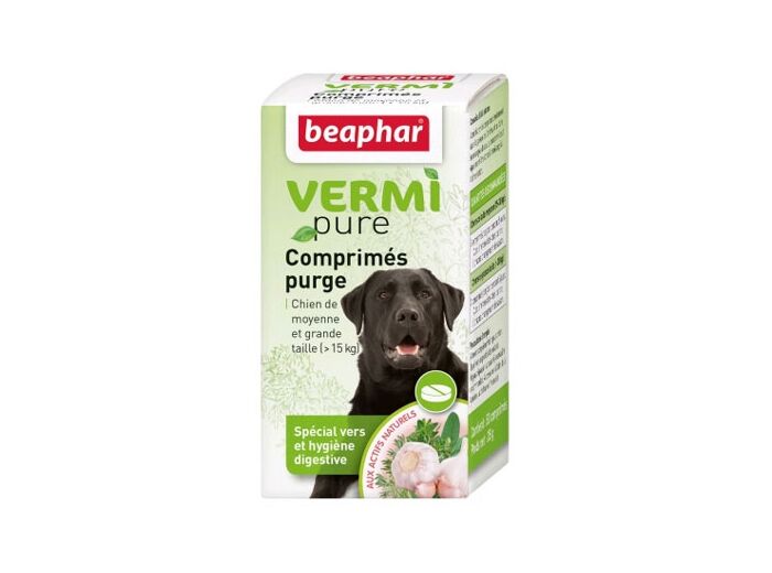 Comprimés VERMIpure purge aux plantes pour chien de +15kg