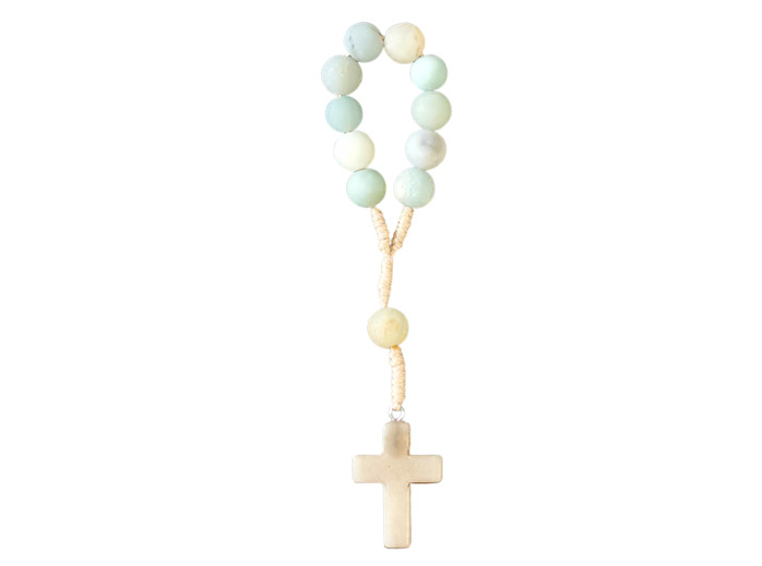Dizainier Sur Corde 8mm en pierre véritable-  Amazonite givrée