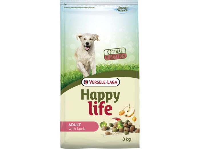 Croquettes HAPPY LIFE Adult à l'agneau, pomme et riz- 3KG