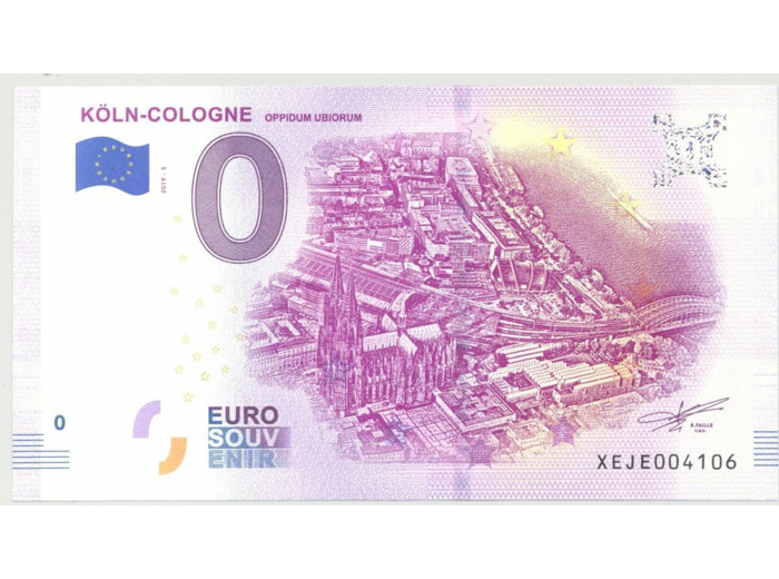 ALLEMAGNE 2019-5 KOLN COLOGNE BILLET SOUVENIR 0 EURO TOURISTIQUE  NEUF