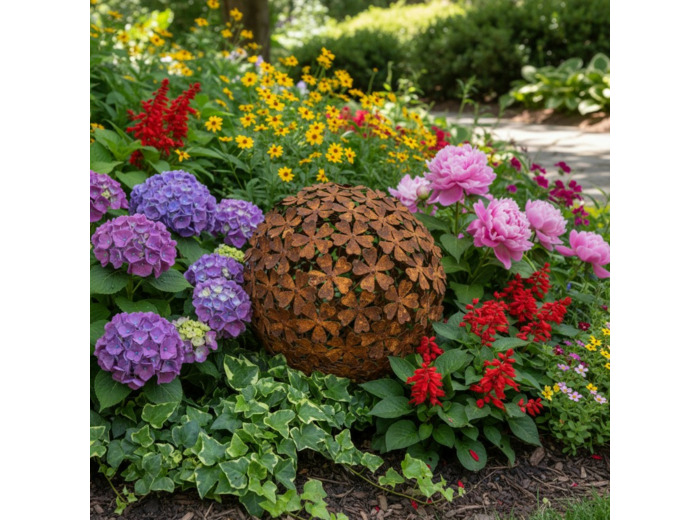 Boule décorative multiple fleur 55x55x55cm