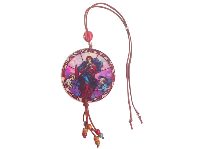 Pendentif pour voiture Acrylique D88mm - MARIE QUI DÉFAIT...